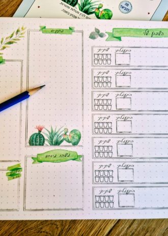 לוח תכנון שבועי בוגר